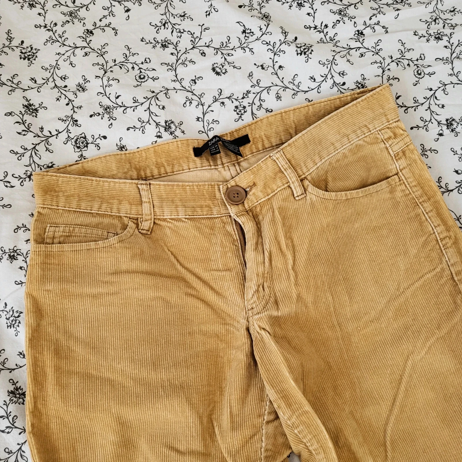 Low-waist ribbed velour pants – photo 3